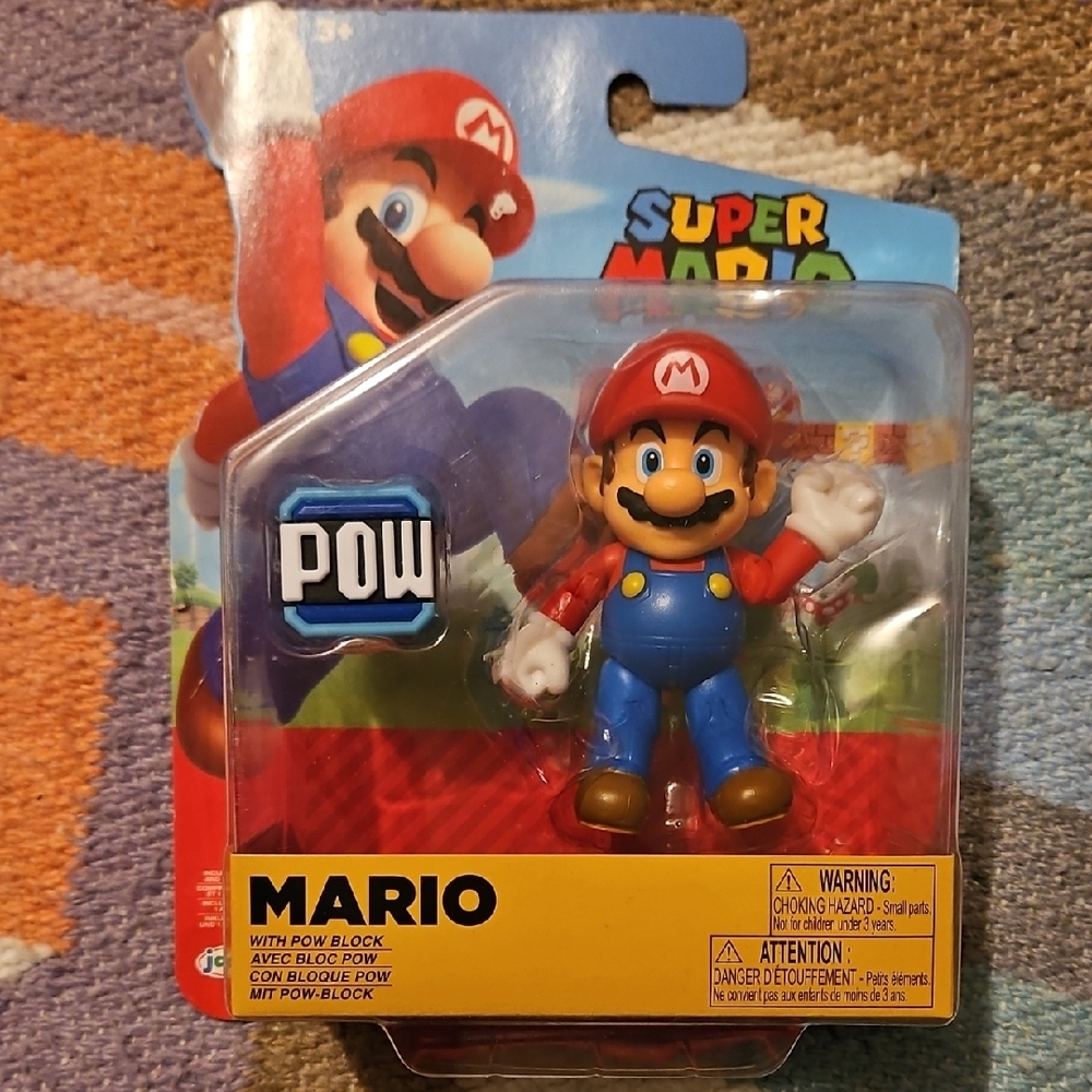 Nintendo Super Mario Action Figure with POW Block